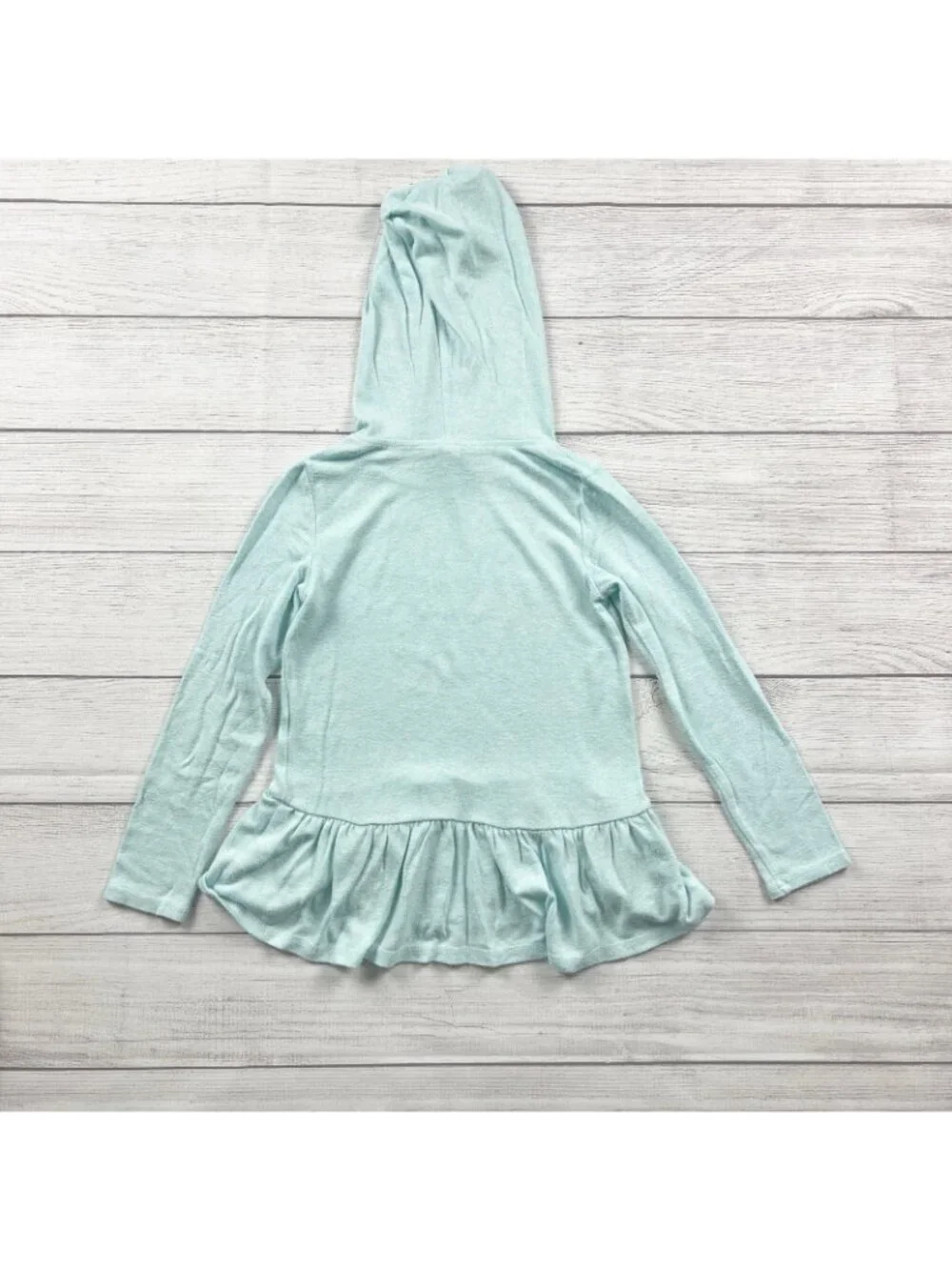 OshKosh Bgosh Girls Star Graphic Hooded Ruffle Hem Long Sleeve Tunic Top 6-6X